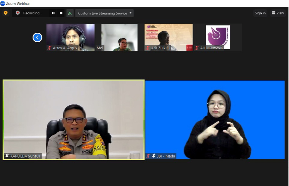 KKJ Sumut Gelar Webinar Kebebasan Pers dan Perlindungan Terhadap Jurnalis