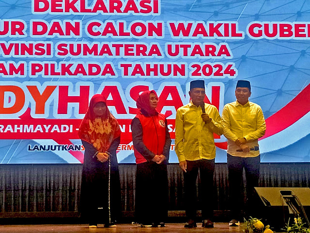 Edy Rahmayadi - Hasan Basri Deklarasi Sebelum Daftar ke KPU Sumut