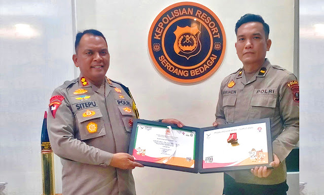 Polres Sergai Terima Penghargaan dari Ketua Umum KONI Atas Suksesnya Pengamanan PON XXI Aceh-Sumut