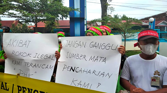 Ratusan Buruh di Siantar Turun ke Jalan, Tuntut Pemberantasan Rokok Ilegal