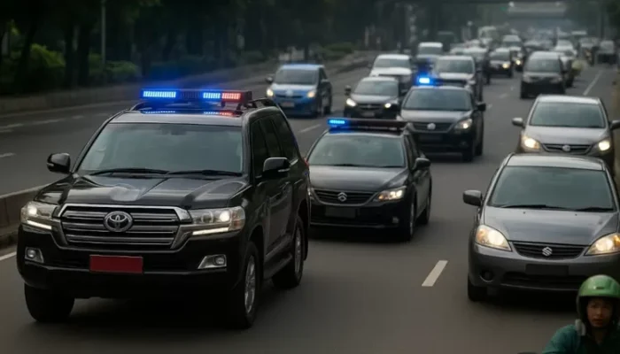 Korlantas Stop Sirene ‘Tot Tot Wuk Wuk’, Prabowo Ikut Berhenti di Lampu Merah