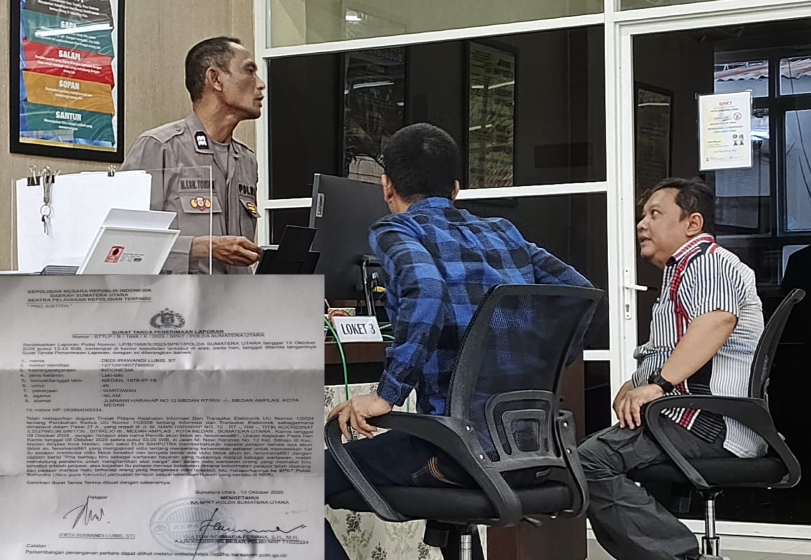 Wartawan Medan Laporkan Akun TikTok ke Polda Sumut. Diduga Cemarkan Nama Baik