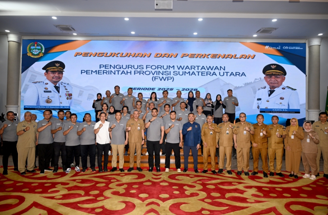 Forum Wartawan Pemprov Dikukuhkan, Bobby Nasution Ajak Wartawan Terus Berkolaborasi